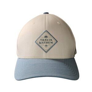 Travis Mathew Hat Cap 110 Flexfit Adult One Size Snapback White Blue Golf